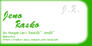 jeno rasko business card